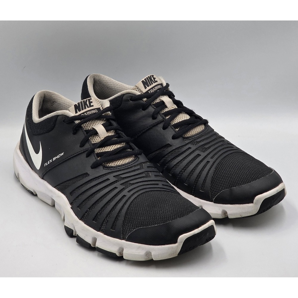 Nike Flex Show Mens Size 11 Black White Training Running Athletic Sneakers Shoes